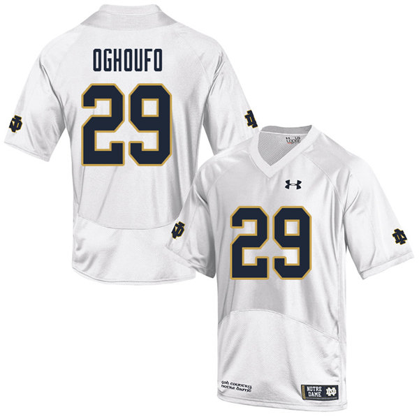 Men's NCAA Notre Dame Fighting Irish #29 Ovie Oghoufo Stitched College Under Armour Authentic White Big & Tall Football Jersey CO10R21ZJ